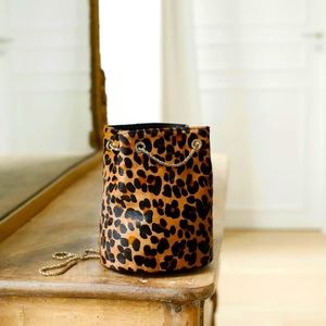 BNWT Sezane Hope Bag - Leopard Print Calf Hair